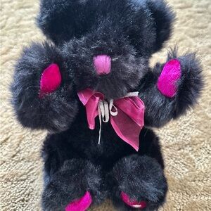 Plush Black and Pink Teddy Bear